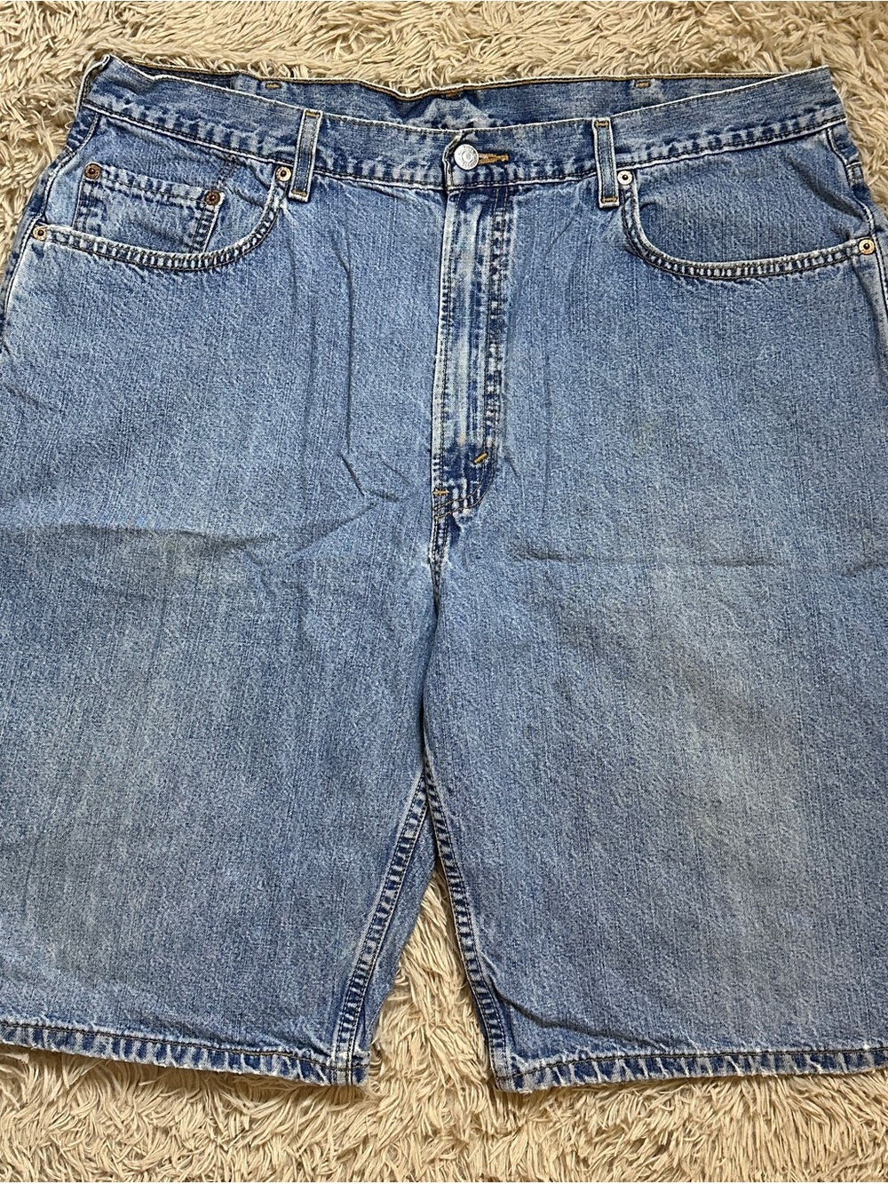 Levi's Light Blue Denim Jean Shorts 569 Loose Straight Fit
